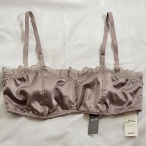 Aerie Satin and Lace Balconette Bralette